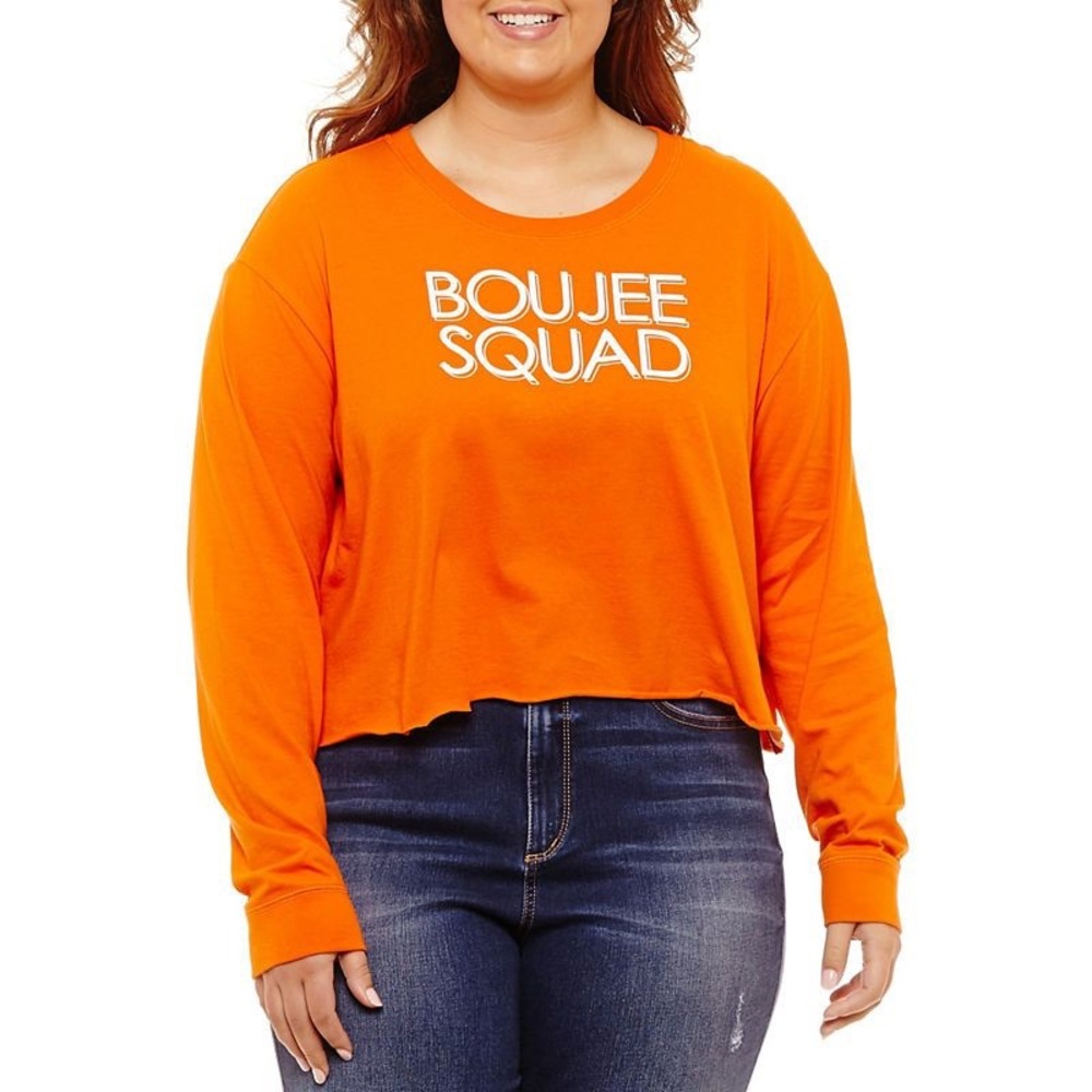 Orange Long Sleeved Crop Top